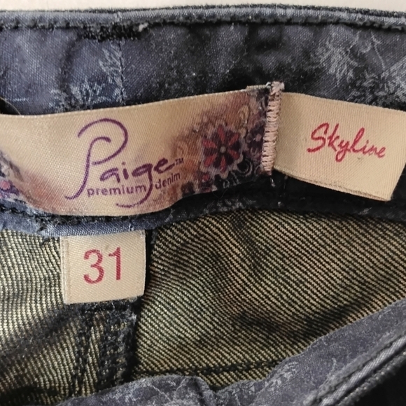 PAIGE Skyline Skinny Jeans Women’s 31 Black 4-Way Stretch, Mid Rise 30” Inseam - Picture 5 of 7